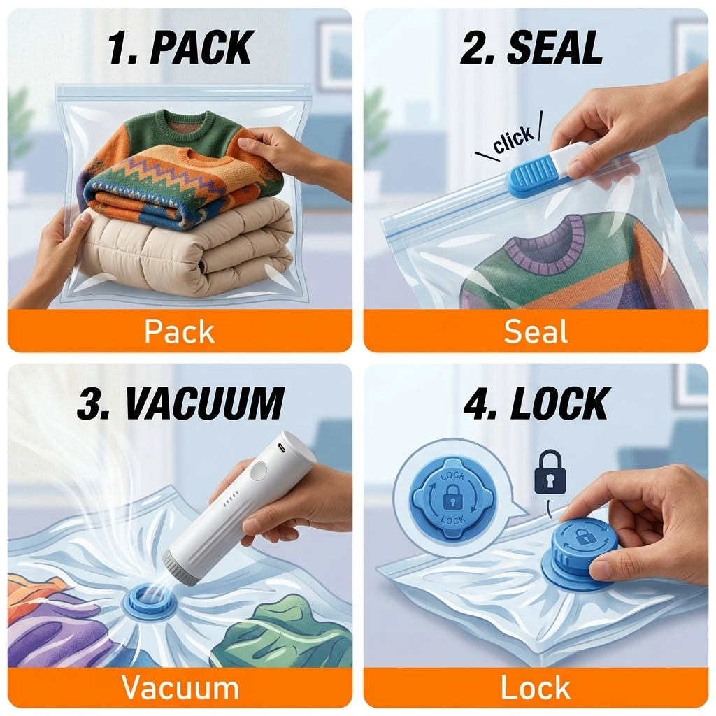 Packora Electric Vacuum Bags — Pack 2x More, No Manual Pumping