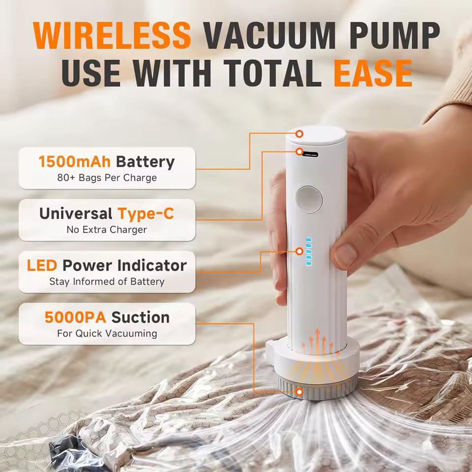 Packora Electric Vacuum Bags — Pack 2x More, No Manual Pumping